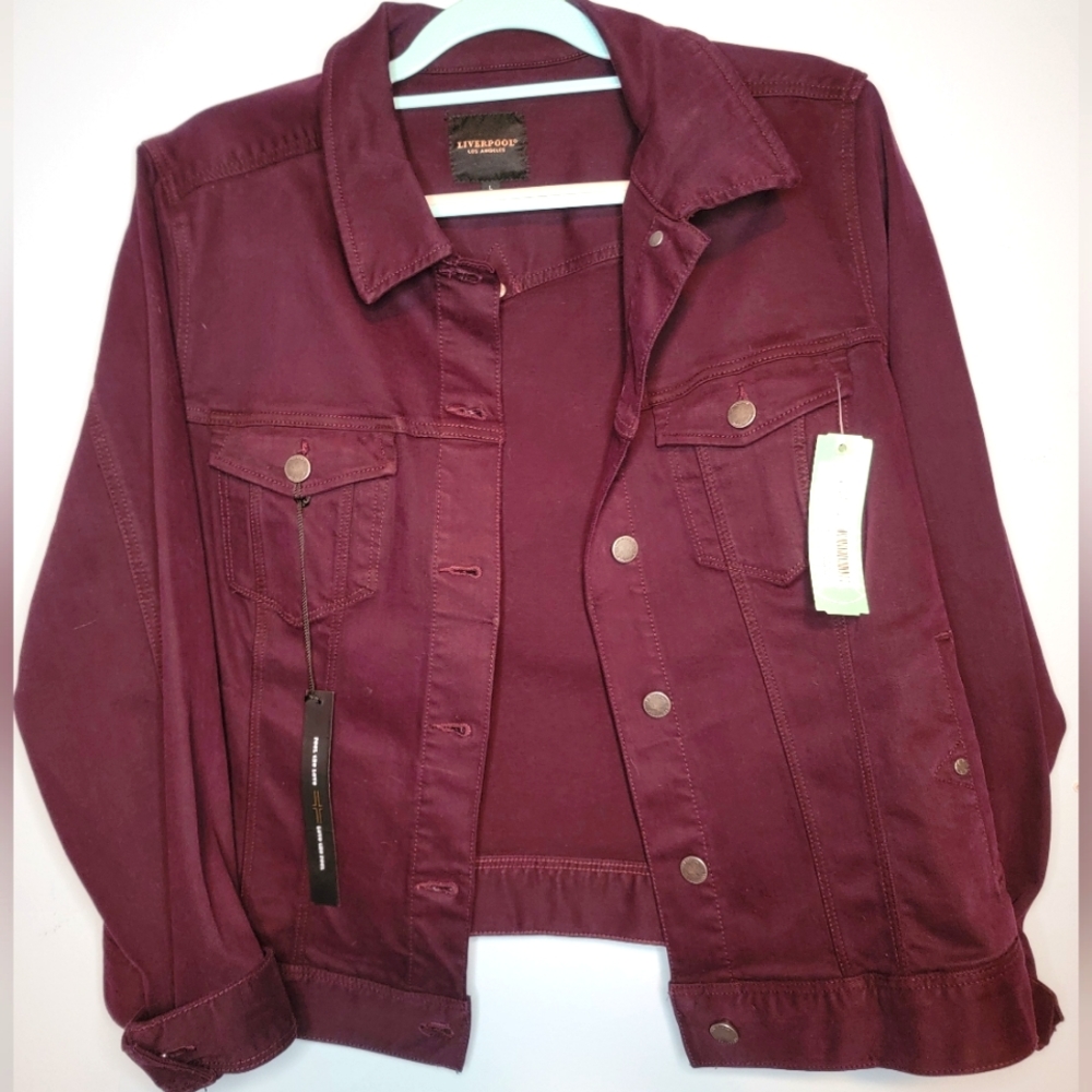 Dark Purple Liverpool Los Angeles Denim Jacket Large